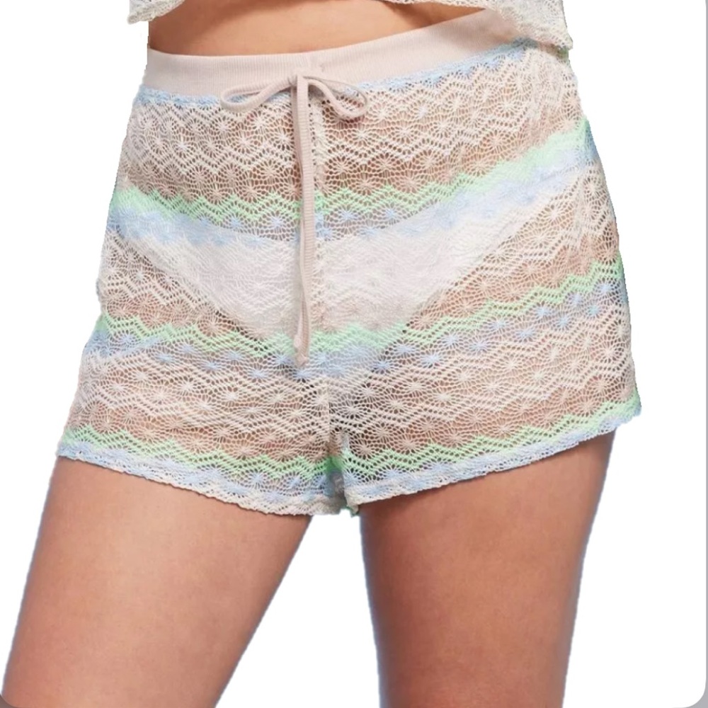 Wild Fable Multi-Colored Crochet Cover Up Swim Shorts